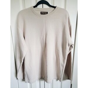 Marlboro‎ Classics XXL Cotton Blend Tan Sweater Y2K Vintage 90s Rnd Neck Ribbed